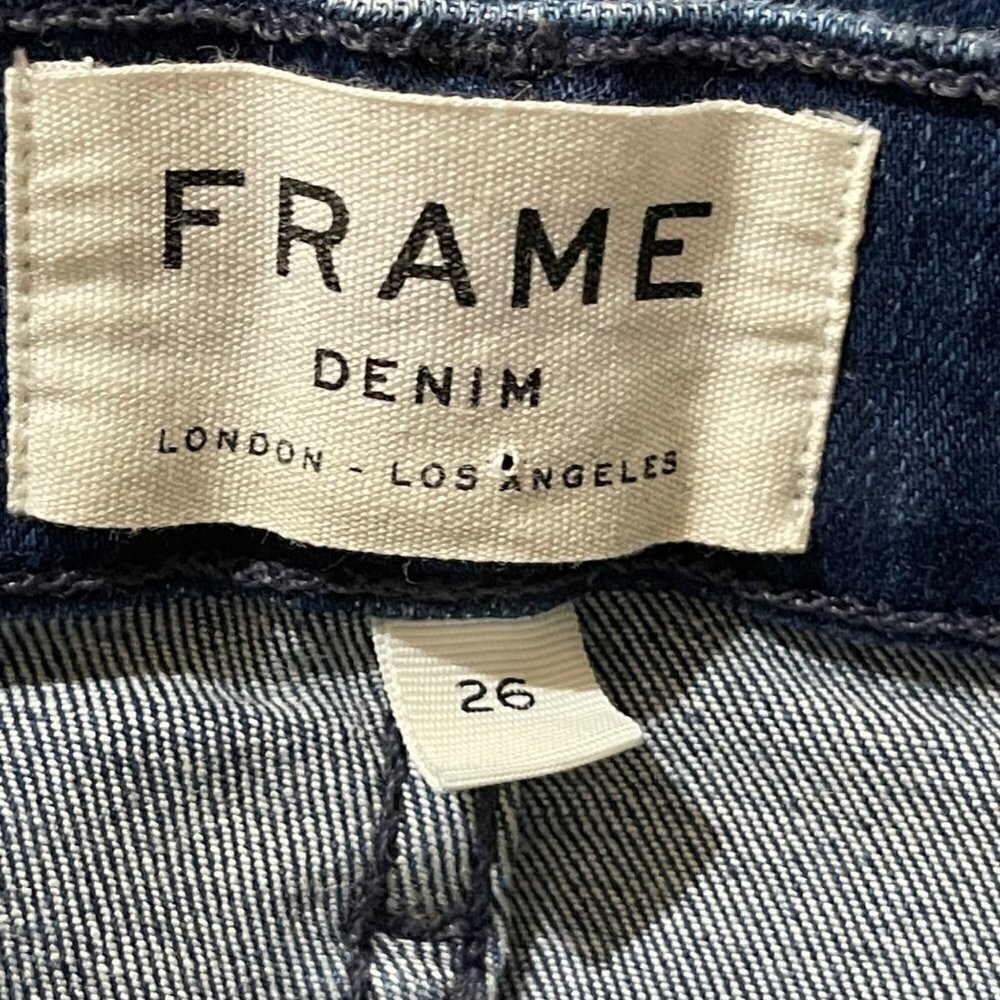Frame Denim Le Skinny de Jeanne Crop Jeans Shredded Hem Size 26 - Picture 6 of 10